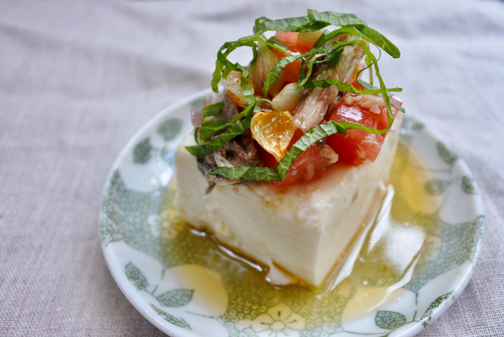 トマトと鯖缶の豆腐乗せ お出汁のとりこ 京都料理教室